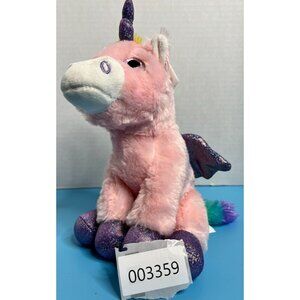 Anico Intl Unicorn Plush Stuffed Animal Pink Purple Glitter Hooves Eyes 10"